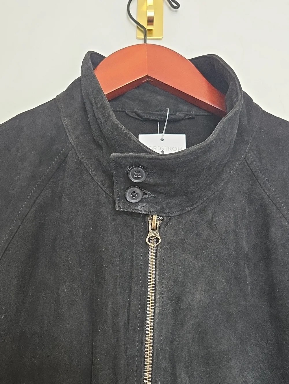 Officine Général Black Goat Suede weCafé Racer Jacket Outdoor Moto Biker Sz L